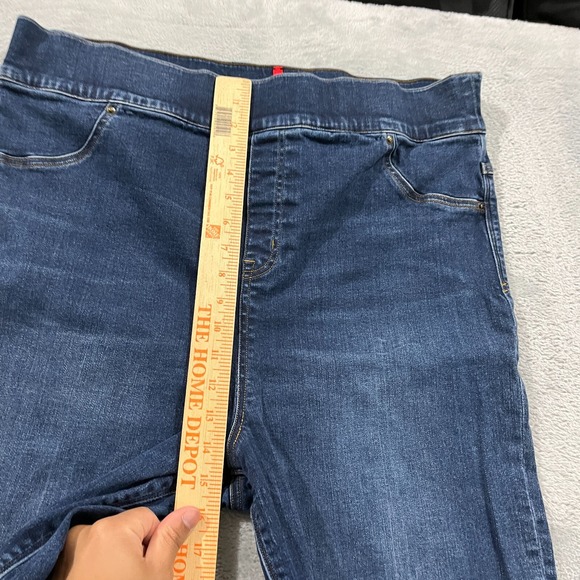 Spanx Jeans Women's 3X Pull On‎ Wide Leg Raw Hem Inseam 25" Short Blue Stretch - Picture 7 of 10